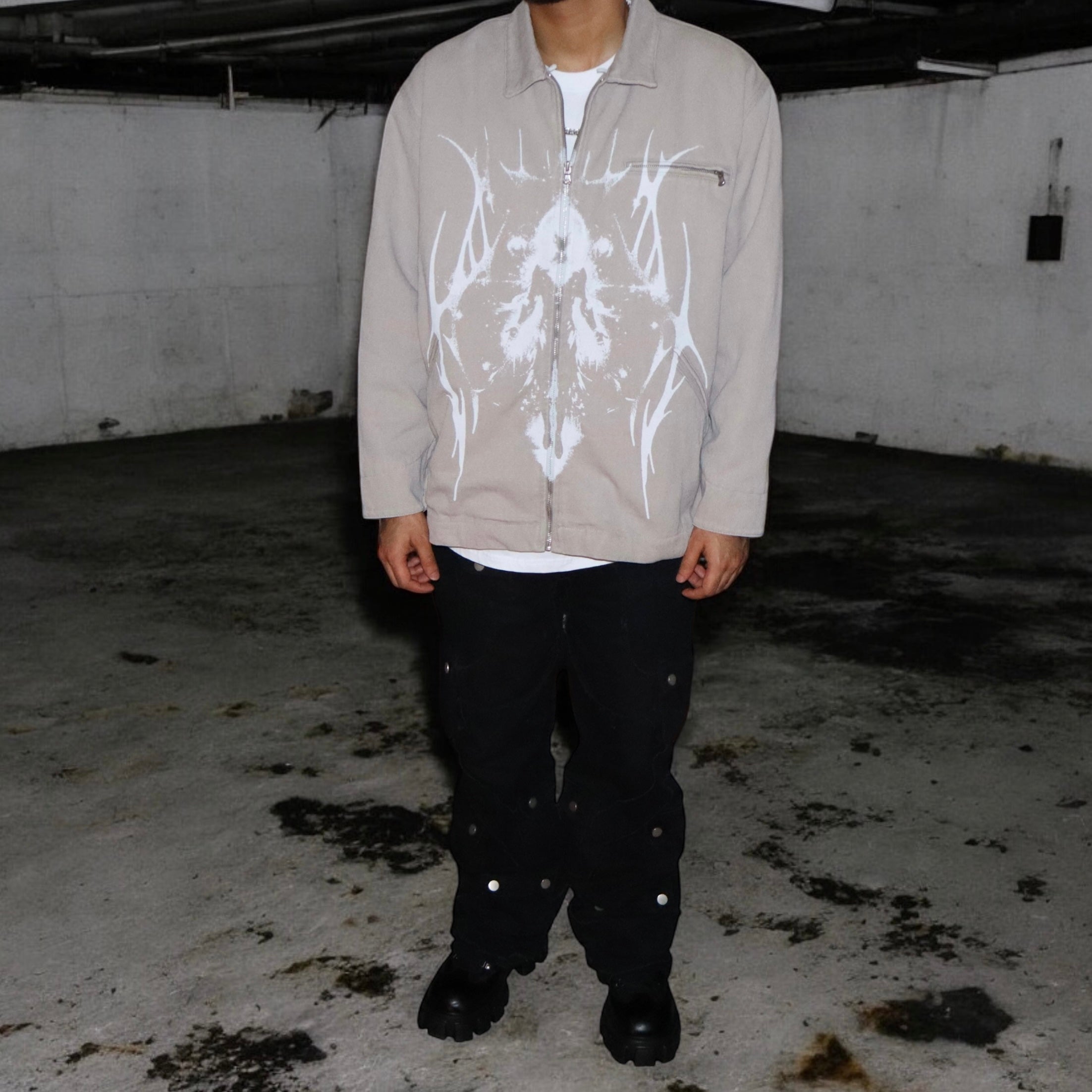Nova Vintage Wash Grey Oversized Canvas Jacket (PREORDER)