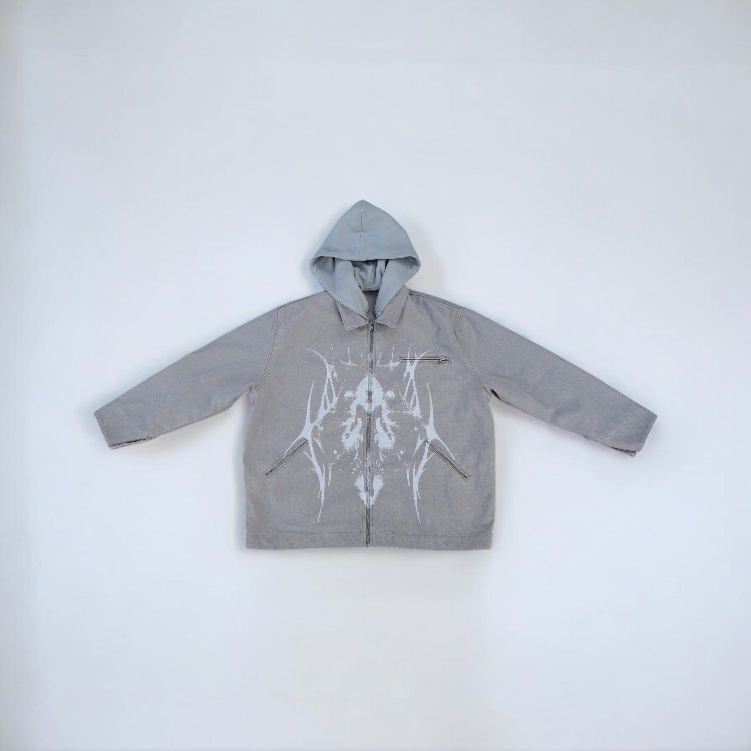 Nova Vintage Wash Grey Oversized Canvas Jacket (PREORDER)