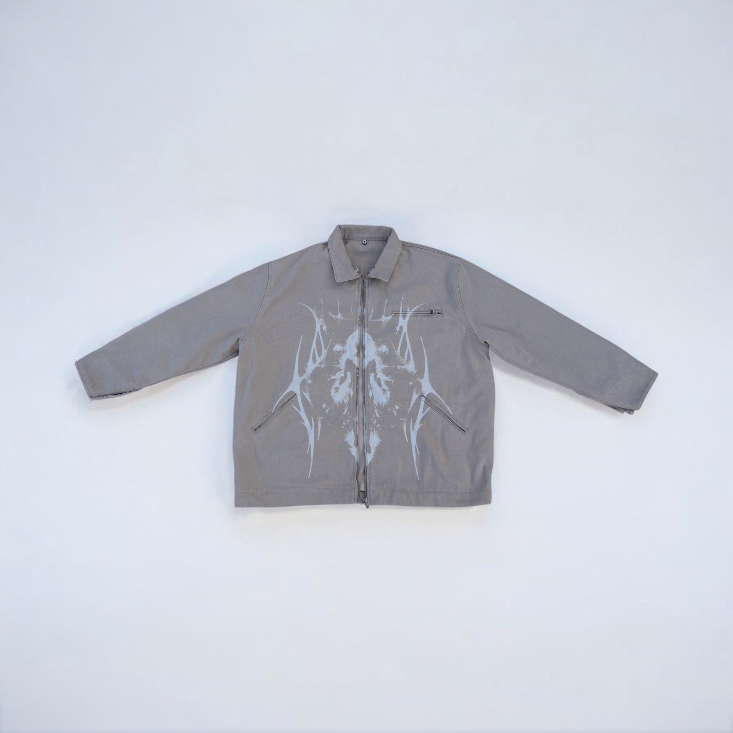 Nova Vintage Wash Grey Oversized Canvas Jacket (PREORDER)