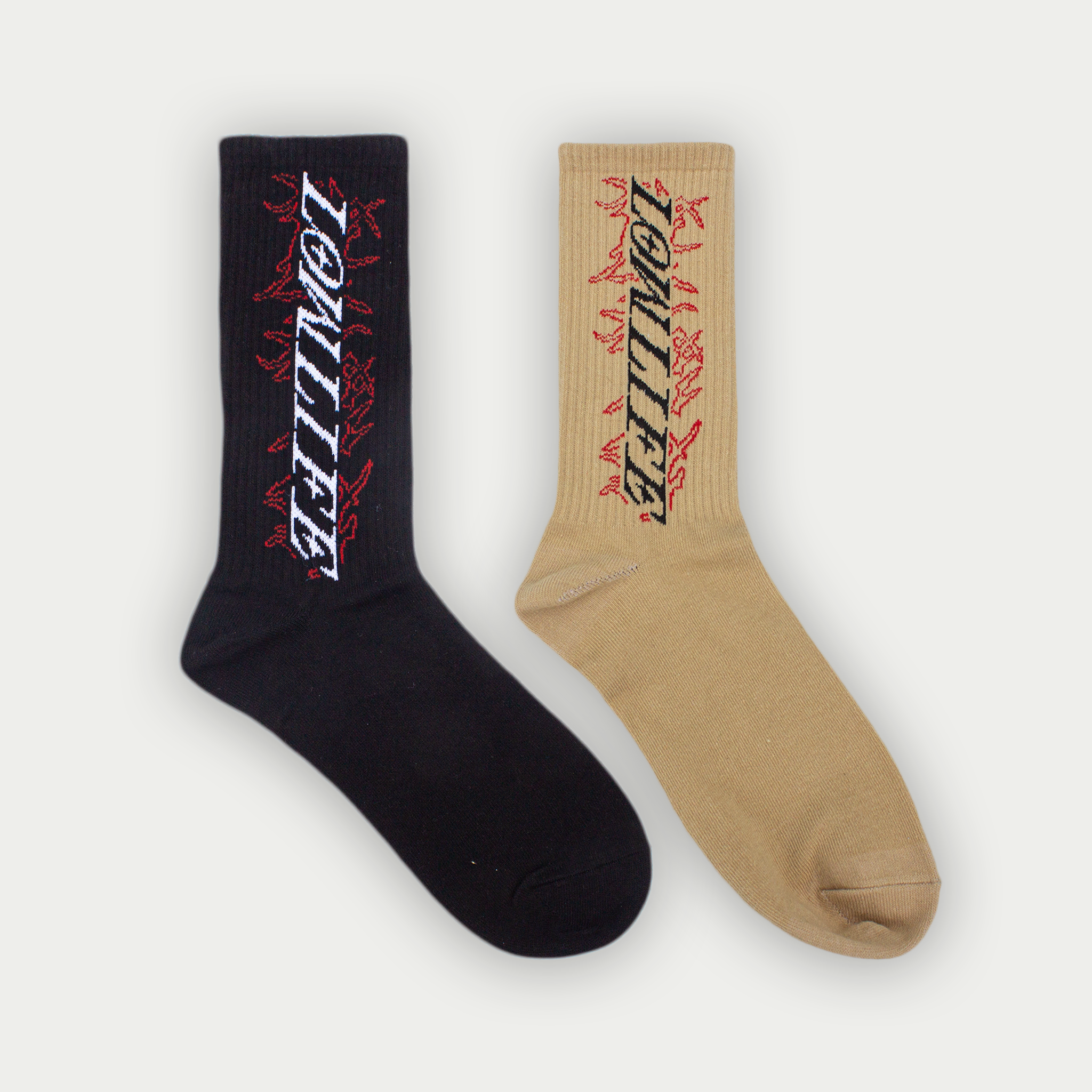 Jacquard Knit Logo Socks