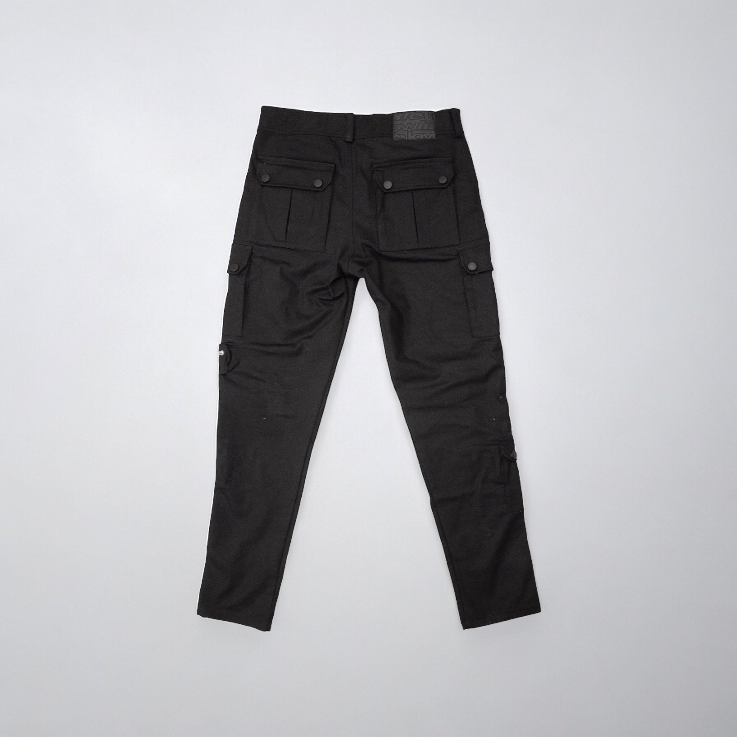 Waxed Tapered Utility Cargo Denim Black