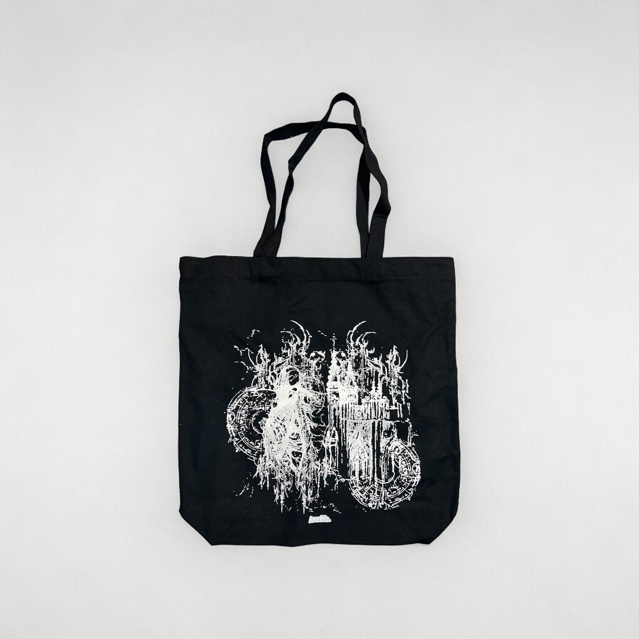 Catharsis Black Canvas Tote Bag 16x16 inch