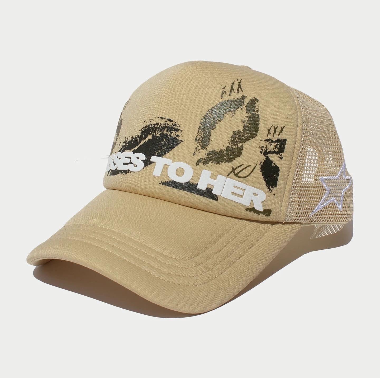 Kisses Deluxe Trucker Hat (Khaki)