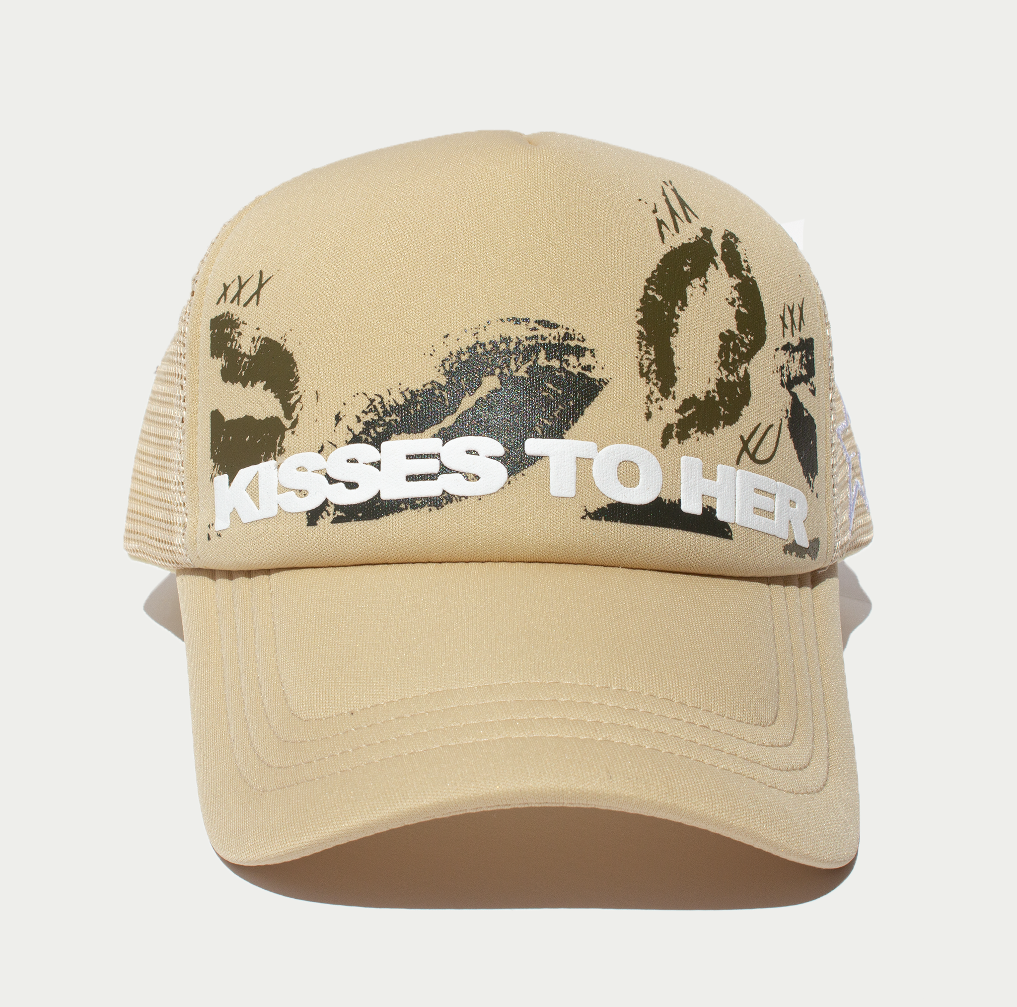 Kisses Deluxe Trucker Hat (Khaki)